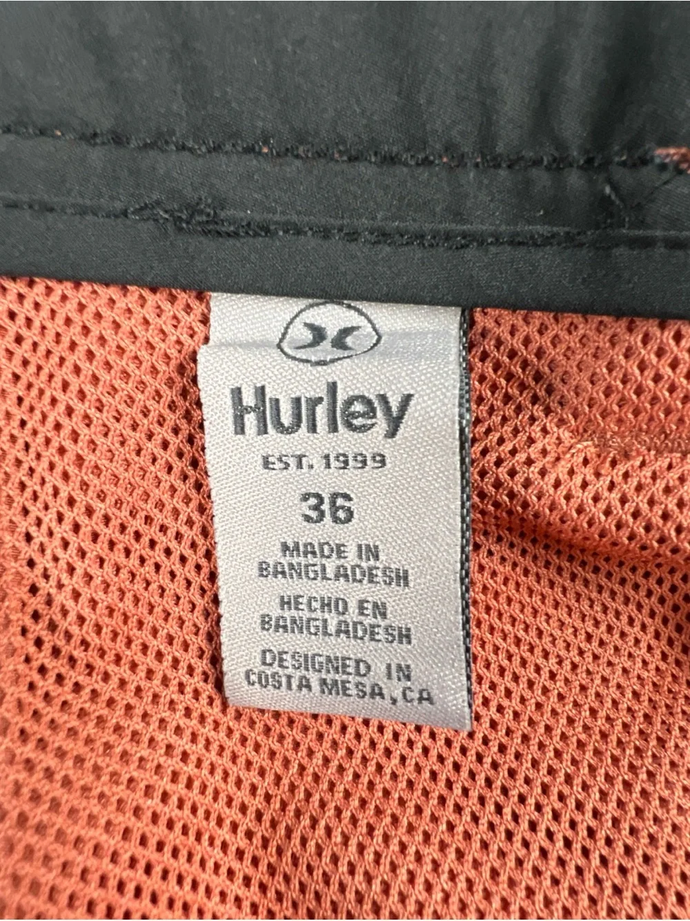 NWT Hurley Shorts All Day Hybrid Quick Dry Stretch Redwood Men's Size 36